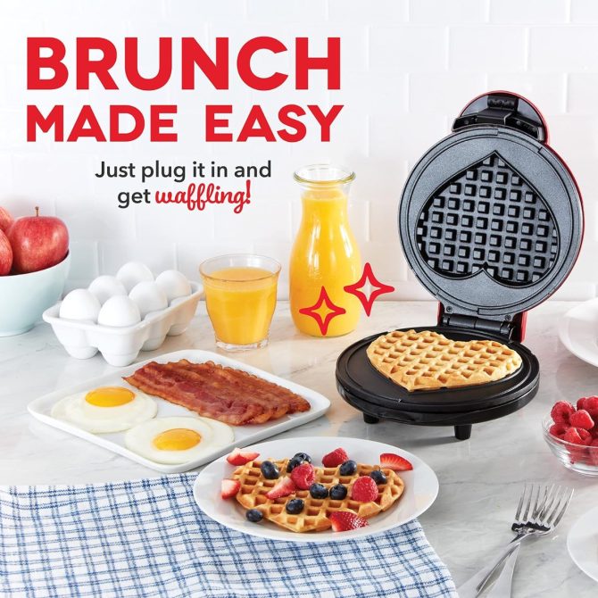 Piastra waffle a forma di cuore mini macchina per waffle