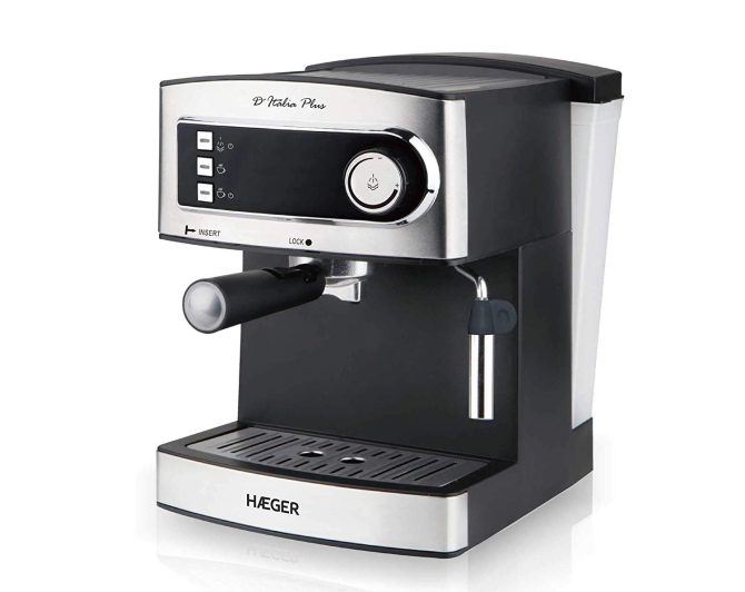 Haeger CM-85B.006A Macchina Per Caffè Libera Installazione Macchina Da Caffè Con Filtro Nero 1,6 L Semi-Automatica