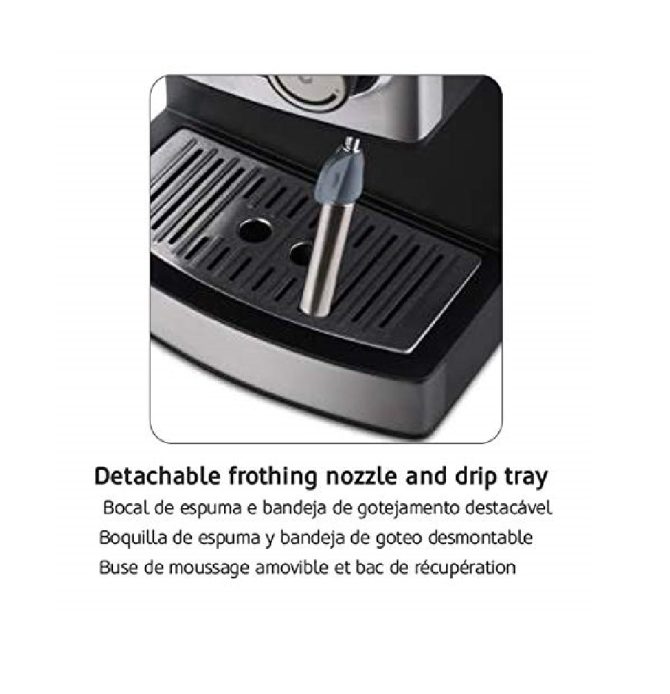 Haeger CM-85B.006A Macchina Per Caffè Libera Installazione Macchina Da Caffè Con Filtro Nero 1,6 L Semi-Automatica
